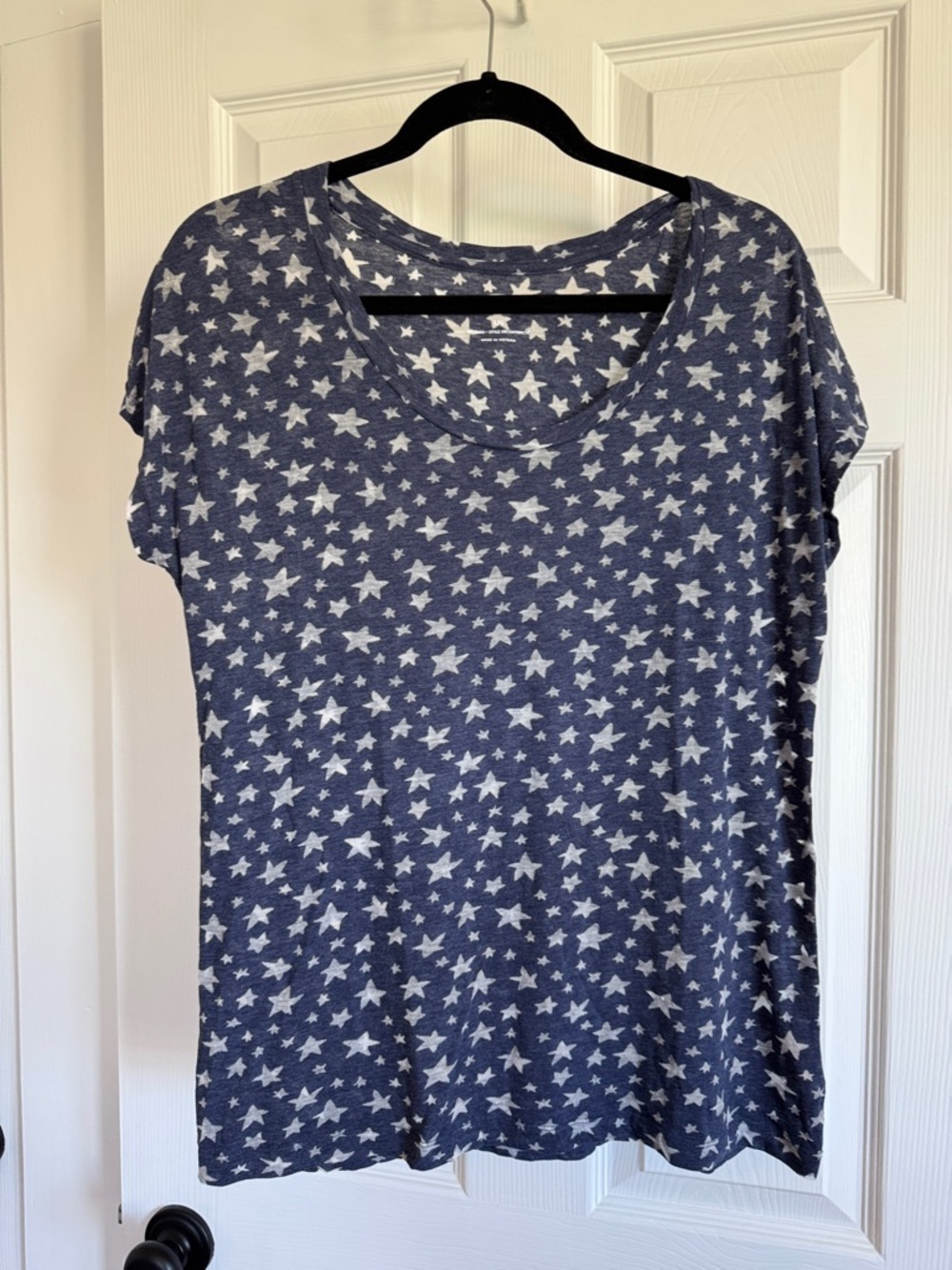 Old Navy Women's Navy Blue Star Print Relaxed Tee